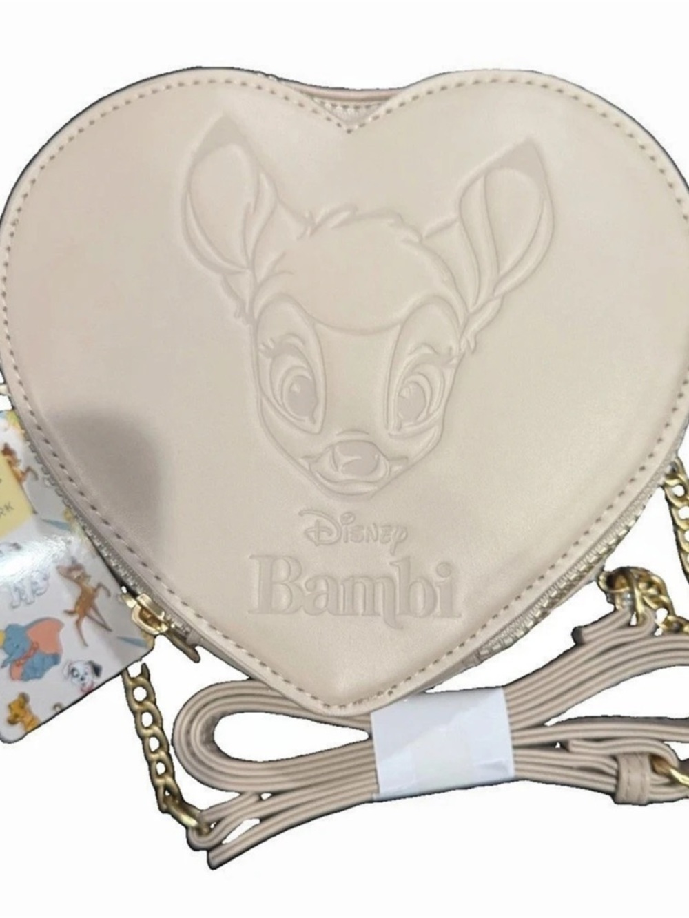 Disney Bambi Heart Crossbody Bag Heart Crossbody Bag in Cream NWT